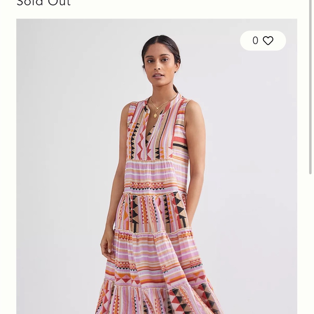 Devotion TWINS Geometric Pink and Orange Maxi Dress